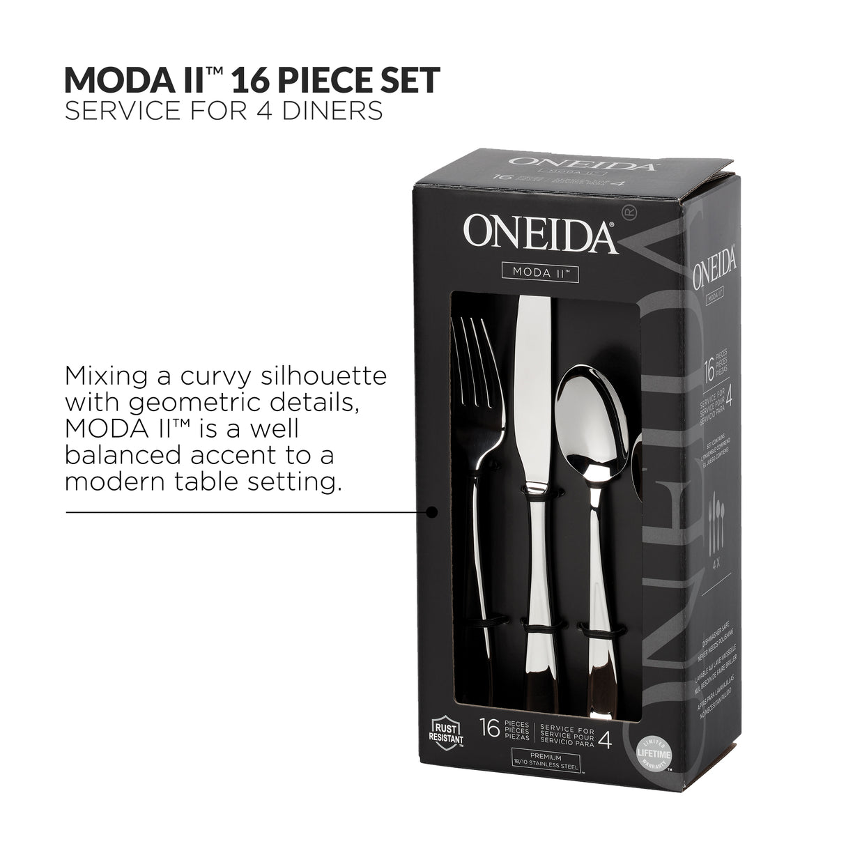 ONEIDA Moda II Cutlery Set 16 Piece