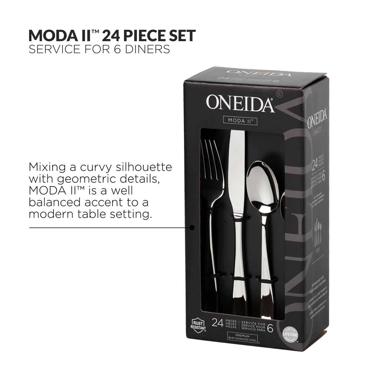 ONEIDA Moda II Cutlery Set 24 Piece