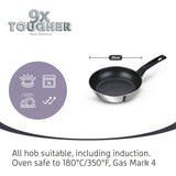 9 X Tougher Non-Stick Stainless Steel Frying Pan - Triple Pack