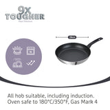 9 X Tougher Stainless Steel Frying Pan Twin Pack