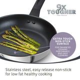 9 X Tougher Stainless Steel Frying Pan Twin Pack