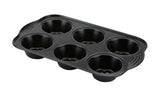 Prestige Aerolift Muffin Tin Black Rectangular Mould Baking Accessory - 6 Cup