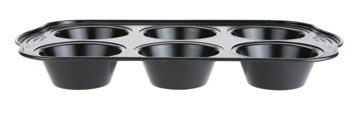 Prestige Aerolift Muffin Tin Black Rectangular Mould Baking Accessory - 6 Cup