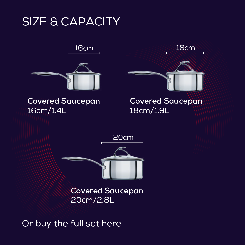 Circulon C Series Stainless Steel Saucepan, 16cm/1.4L