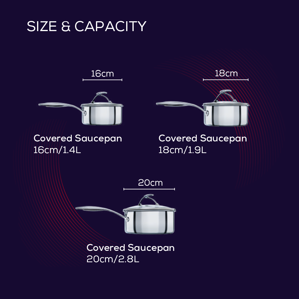 Circulon C Series Stainless Steel Saucepan Set, 3pce