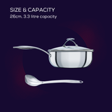 Circulon C Series Stainless Steel Covered Chefs Pan, 24cm/3.3L