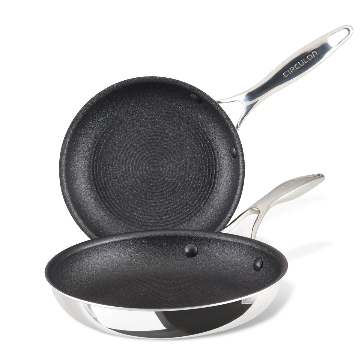 Circulon Stainless Steel Extreme Non-Stick Frypan Twin Pack, 22cm & 25cm