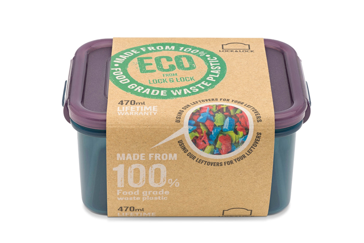 LocknLock Eco Food Container Recycled Rectangular Lunch Storage Box - 470 ml