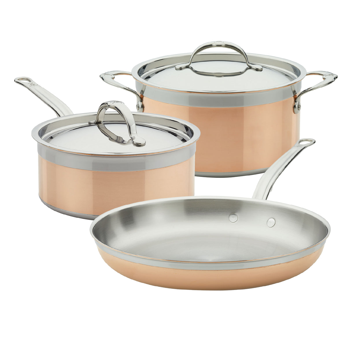 Hestan CopperBond Induction Copper Skillet, Saucepan, Soup Pot & Lids Set: 5 Piece