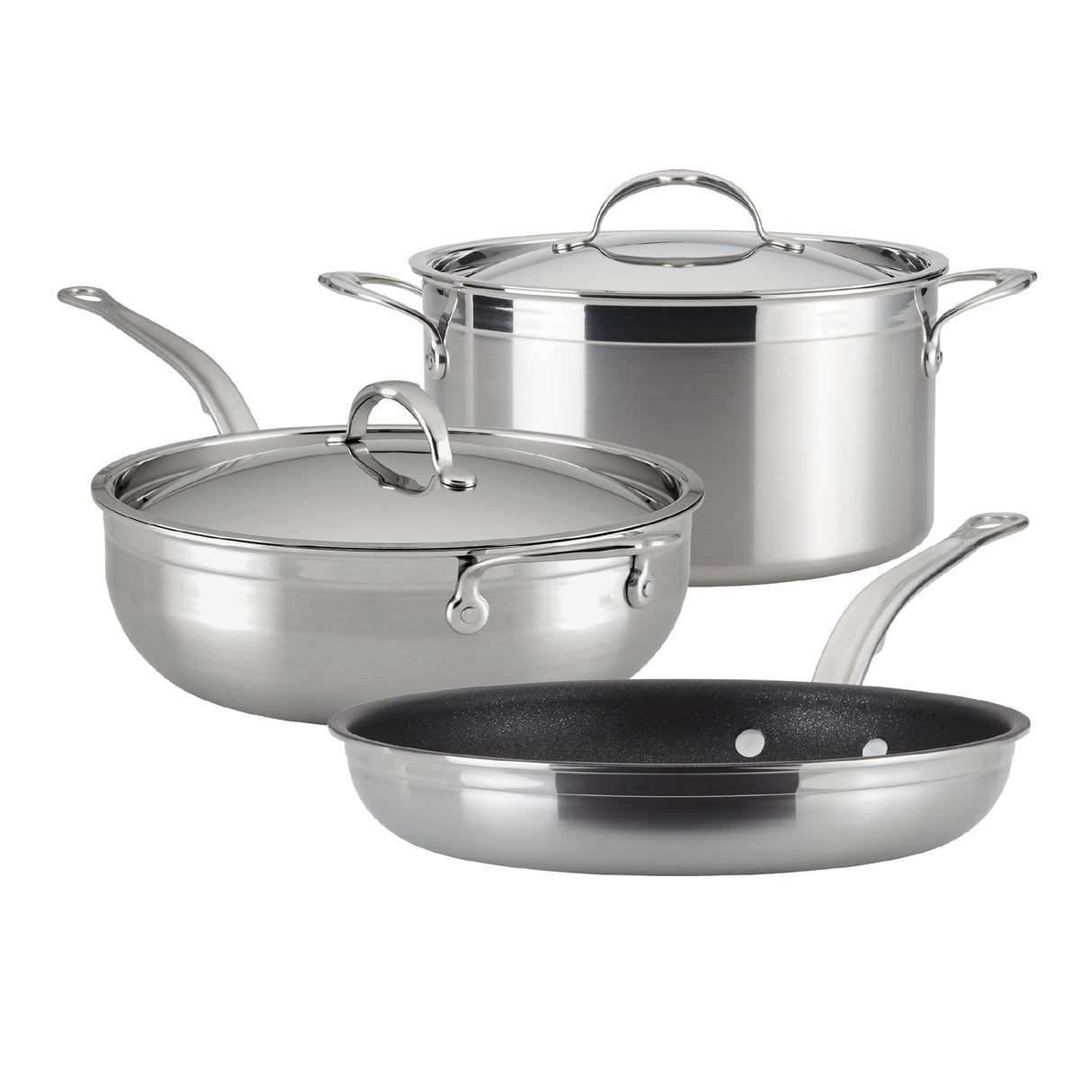 Hestan ProBond Induction Stainless Steel Essential Pan, Stock Pot & Titum™ Non-Stick Skillet Set: 5 Piece