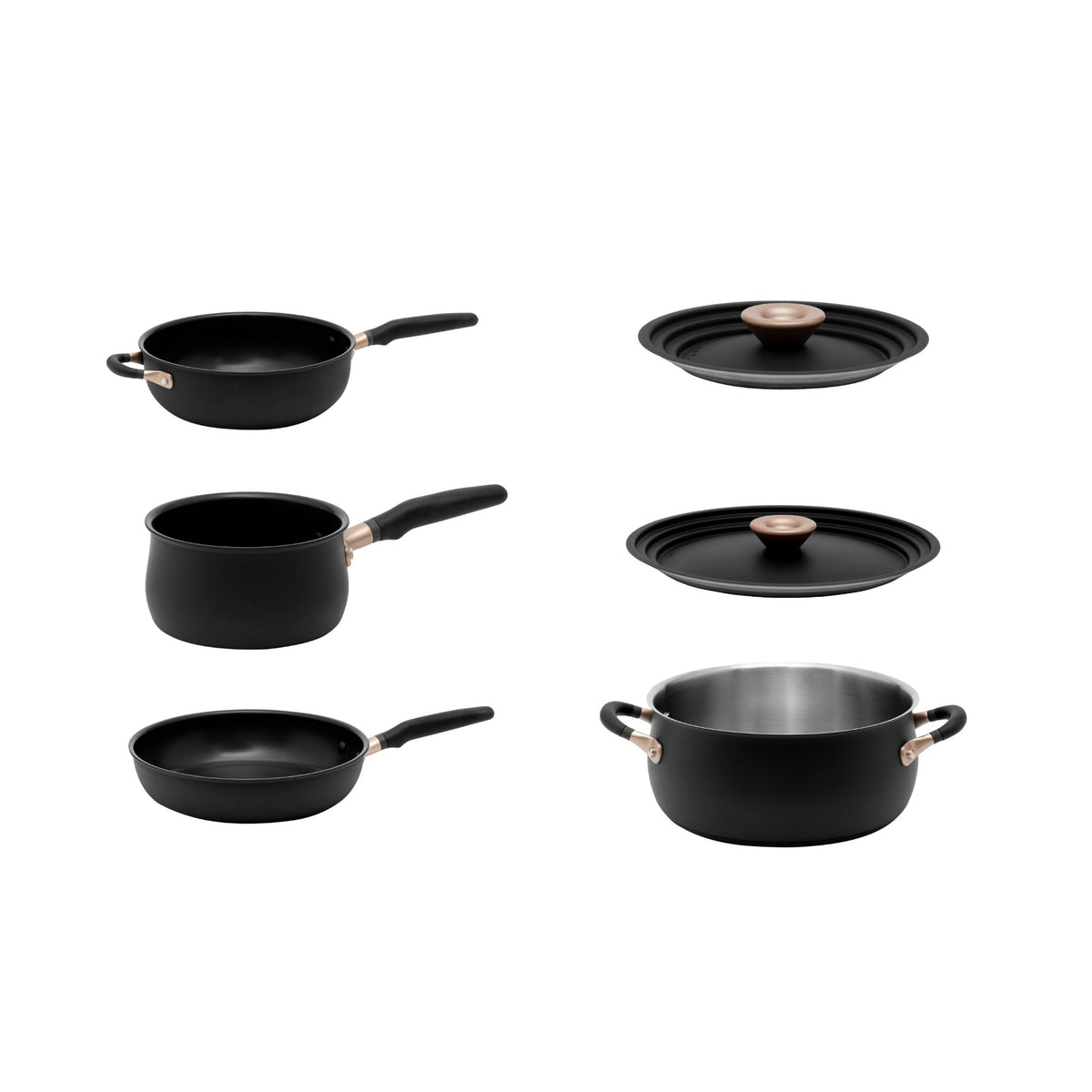 Meyer: Accent Non-Stick Saucepan, Frying Pan & Chef Pan Set - 6 Piece