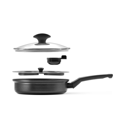 9 X Tougher: Non-Stick Egg Poacher Frying Pan & Lid - 20cm