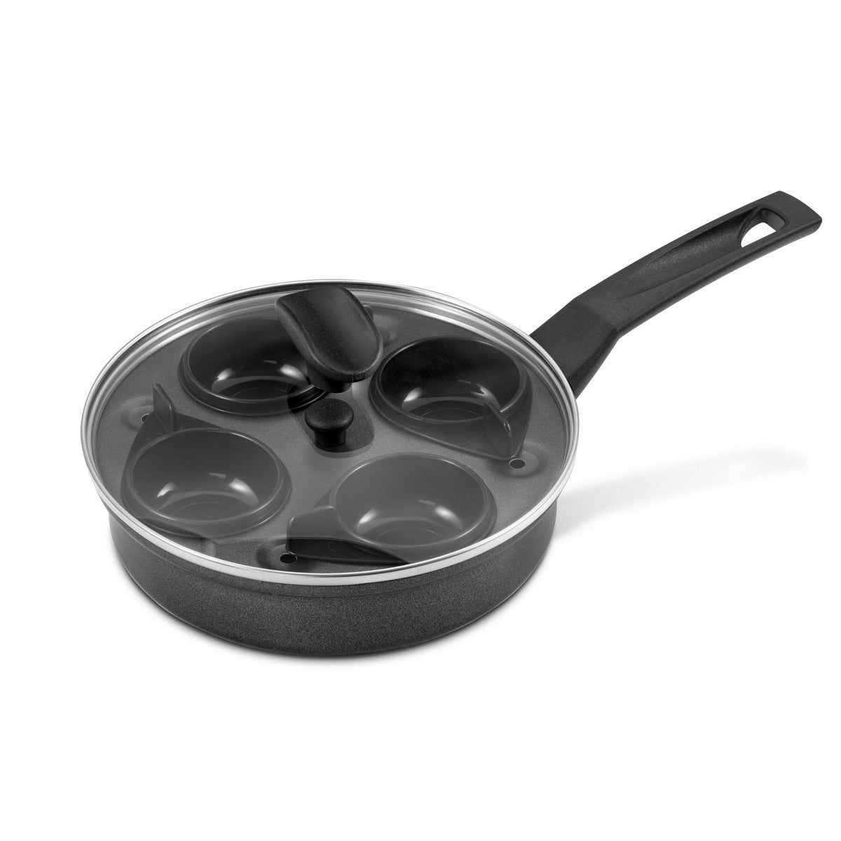 9 X Tougher: Non-Stick Egg Poacher Frying Pan & Lid - 20cm
