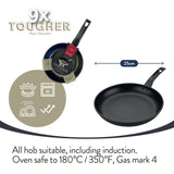 9 x Tougher Non-Stick Induction Frying Pan - 25cm