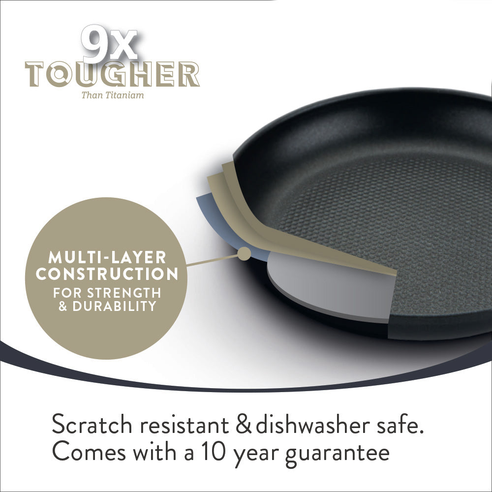 9 X Tougher Non-Stick Saucepan Set - 3 Pieces