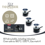 9 X Tougher Non-Stick Saucepan Set - 3 Pieces