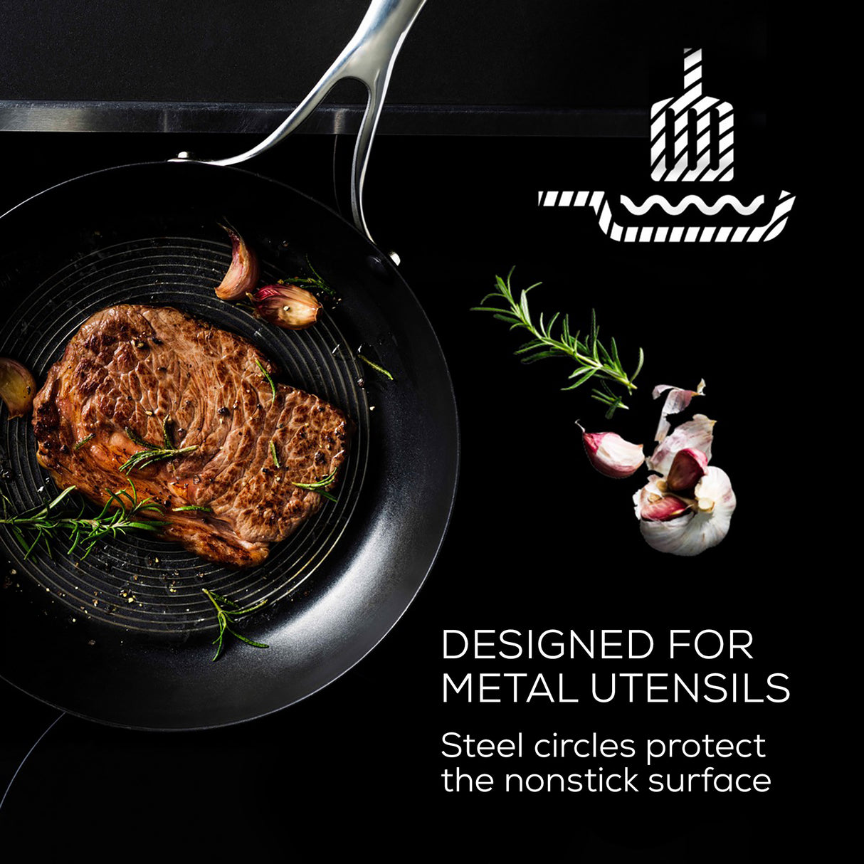 Circulon C Series Stainless Steel Skillet, 25cm