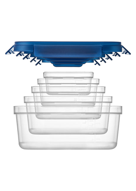 LocknLock NestnLock Container Set, 5pce - Blue