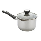 Cook & Strain: Stainless Steel Frying Pan & Saucepans with Straining Lids - 4 Piece