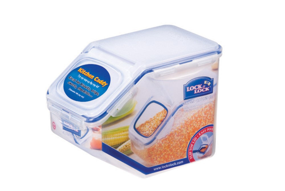 LocknLock Classic Kitchen Caddy with Flip Top Lid Food Storage Contain ...