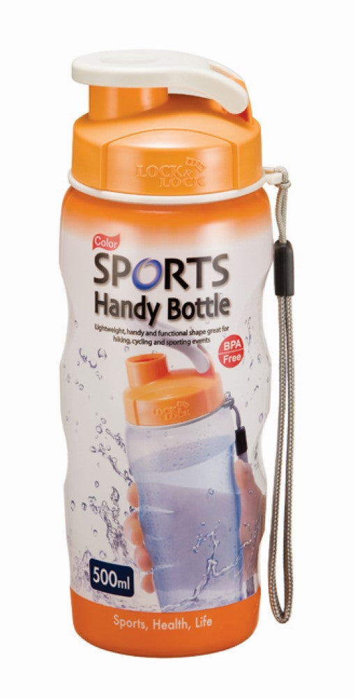 LocknLock Hydration Colour Sports Handy Bottle Orange Fitness Gym Flask - 500 ml