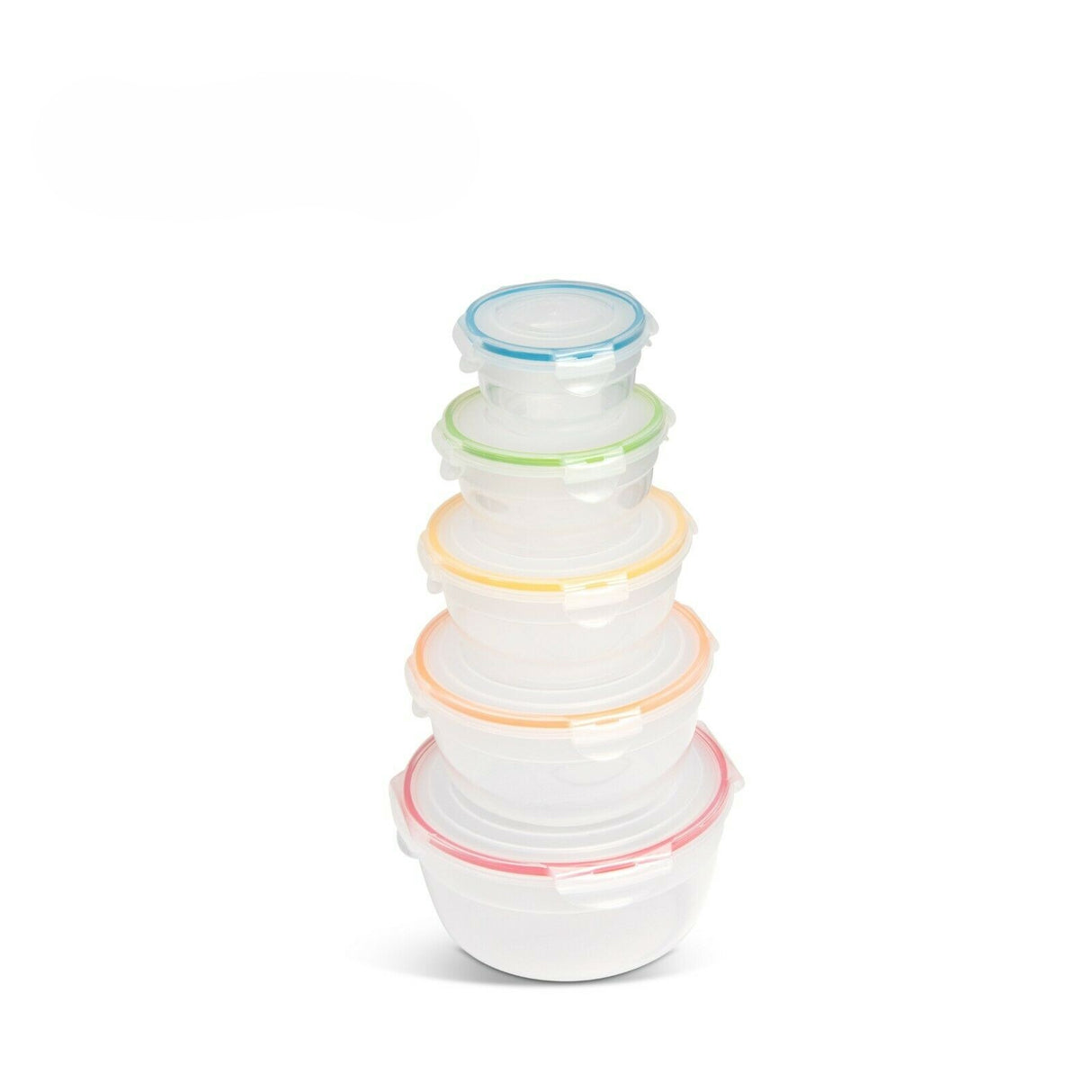 LocknLock Nestable Food Containers with Lids Round Meal Prep Boxes - Pack of 5