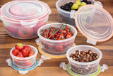 LocknLock Nestable Food Containers with Lids Round Meal Prep Boxes - Pack of 5