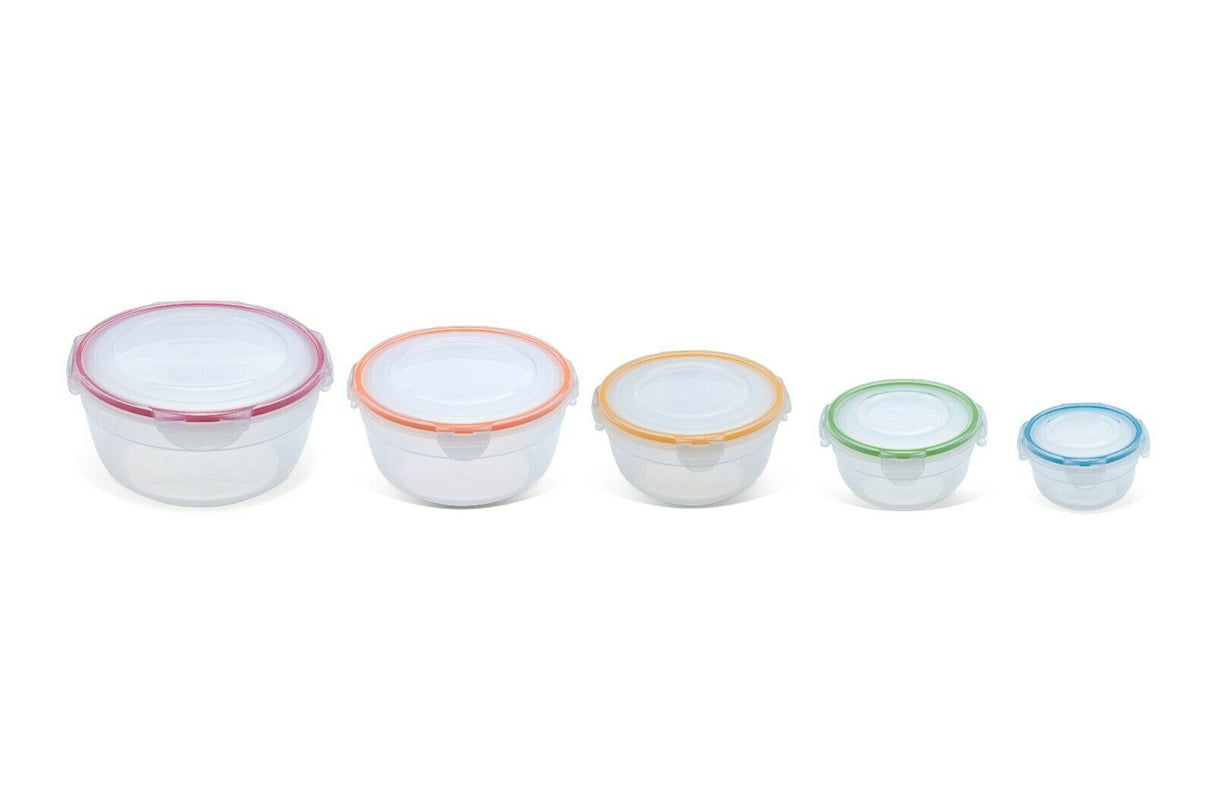 LocknLock Nestable Food Containers with Lids Round Meal Prep Boxes - Pack of 5