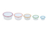 LocknLock Nestable Food Containers with Lids Round Meal Prep Boxes - Pack of 5