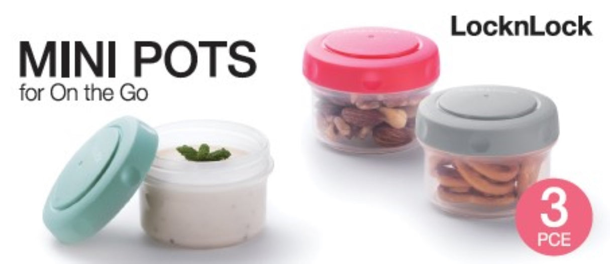 LocknLock Mini Food Container Set 80 ml Kitchen Lunch Storage Boxes - Pack of 3