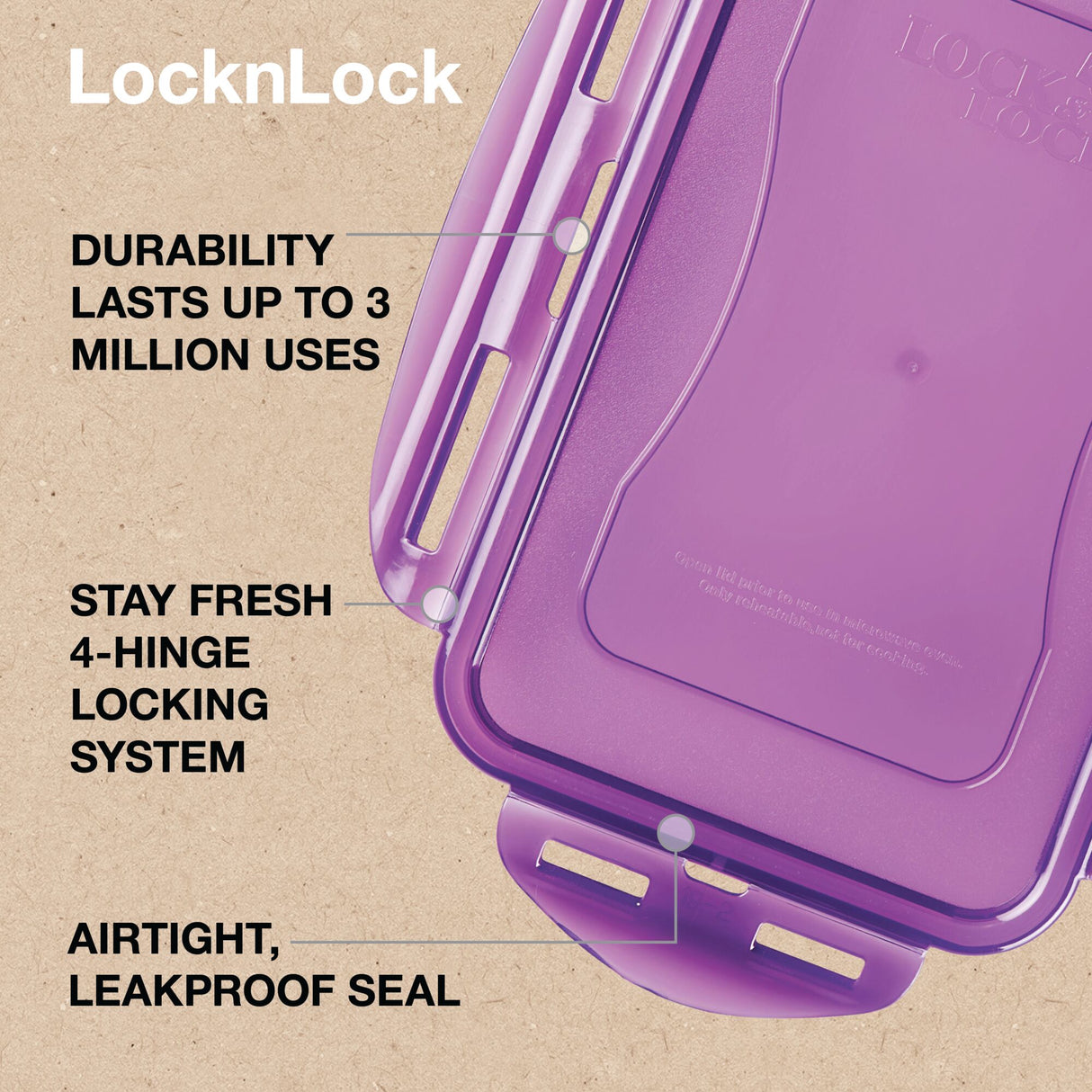 LocknLock Eco Food Container Rectangular Reusable Lunch Storage Box - 2.6 L
