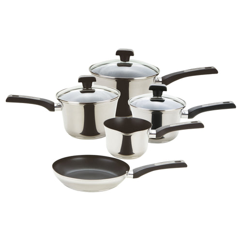 Prestige: Dura Steel Saucepan & Lid, Frying Pan & Milk Pan Set - 5 Piece
