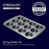 Circulon Momentum 12 Cup Non-Stick Carbon Steel Muffin Tin